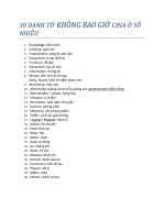 30 DANH từ KHÔNG BAO GIỜ CHIA ở số NHIỀU