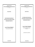 Luận văn thạc sĩ Phát triển hộ nông dân ở huyện Phú Lương trong tiến trình hội nhập quốc tế