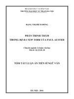 (Tóm tắt luận án tiến sĩ Ngữ văn) PHẢN TRINH THÁM TRONG BỘ BA NEW YORK CỦA PAUL AUSTER