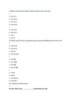 Đề Thi HK1 Tiếng Anh Lớp 12