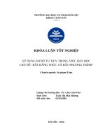 Sử dụng sơ đồ tư duy trong dạy học chủ đề “bất đẳng thức và bất phương trình