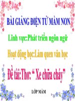 Bài giảng điện tử mầm non lớp Mầm đề tài Thơ xe chữa cháy