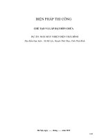 BIỆN PHÁP THI CÔNG CHẾ TẠO VÀ LẮP ĐẶT BỒN CHỨA