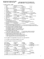 THPT LUONG THE VINH ĐỀ THI THỬ THPT QUỐC GIA MÔN TIẾNG ANH