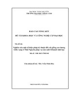(Đề tài NCKH) Nghiên cứu một số biện pháp kỹ thuật đối với giống cao lương triển vọng ở Thái Nguyên phục vụ sản xuất Ethanol sinh học
