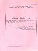 Báo cáo tổng kết dự án ứng dụng tiến bộ KHCN xây dựng mô hình thâm canh lúa và sử dụng có hiệu quả đất dốc tại xã hoà phú, hoà vang, TP đà nẵng 