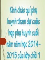 KẾ HOẠCH HỌP PHỤ HUYNH CUỐI NĂM LỚP CHỒI 1