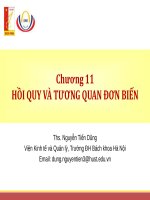 Bài giảng Thống kê ứng dụng trong kinh doanh: Chương 11 (ThS. Nguyễn Tiến Dũng)