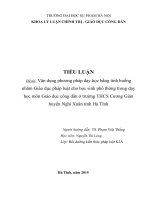 Tiểu luận giáo dục công dân: Vận dụng phương pháp dạy học bằng tình huống nhằm Giáo dục pháp luật cho học sinh phổ thông trong dạy học môn Giáo dục công dân ở trường THCS Cương Gián huyện Nghi Xuân tỉnh Hà Tĩnh