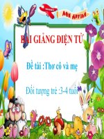 Bài giảng điện tử mầm non lớp Mầm đề tài Thơ cô và mẹ