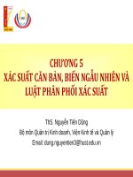 Bài giảng Thống kê ứng dụng trong kinh doanh: Chương 5 (ThS. Nguyễn Tiến Dũng)