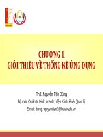 Bài giảng Thống kê ứng dụng trong kinh doanh: Chương 1 (ThS. Nguyễn Tiến Dũng)