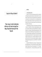 Luận văn thạc sĩ Thực trạng và một số giải pháp nhằm tạo việc làm cho người lao động nông thôn thành phố Thái Nguyên