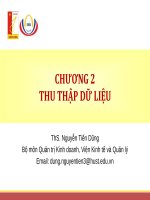 Bài giảng Thống kê ứng dụng trong kinh doanh: Chương 2 (ThS. Nguyễn Tiến Dũng)