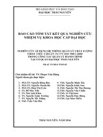 (Báo cáo NCKH) NGHIÊN CỨU ÁP DỤNG HỆ THỐNG QUẢN LÝ CHẤT LƯỢNG THEO TIÊU CHUẨN TCVN ISO 9001:2008 TRONG CÔNG TÁC QUẢN LÝ HÀNH CHÍNH TẠI CƠ QUAN ĐẠI HỌC THÁI NGUYÊN