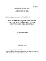 CÁC GIẢI PHÁP CÔNG TRÌNH THUỶ lợi PHỤC vụ NUÔI TRỒNG THUỶ sản TAIH các VÙNG SINH THÁI KHÁC NHAU 