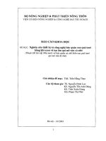 Báo cáo khoa học  đề mục nghiên cứu thiết bị và công nghệ bảo quản rau quả tươi bằng khí ozon và ion âm qui mô vừa và nhỏ 