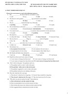 THPT LUONG THE VINH ĐỀ THI THỬ TỐT NGHIỆP THPT MÔN TIẾNG ANH