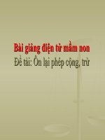 Bài giảng điện tử mầm non Lớp nhà trẻ đề tài Ôn lại phép cộng, trừ