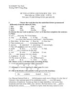 Đề thi lại khối 10 năm 2010 2011