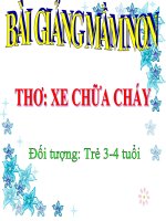 Bài giảng điện tử mầm non lớp Mầm đề tài Thơ xe chữa cháy