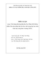 Tiểu luận giáo dục công dân: Vận dụng phương pháp dạy học bằng tình huống nhằm Giáo dục pháp luật cho học sinh trong dạy học môn Giáo dục công dân ở trường THCS.