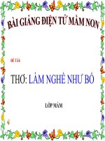 Bài giảng điện tử mầm non lớp Mầm đề tài Thơ làm nghề như bố