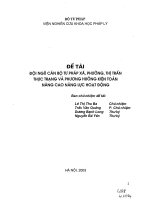 ĐỘI NGŨ cán bộ tư PHÁP xã, PHƯỜNG, THỊ TRẤN THỰC TRẠNG và PHƯƠNG HƯỚNG KIỆN TOÀN NÂNG CAO NĂNG lực HOẠT ĐỘNG 