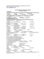 NGUYỄN THÁI BÌNH ĐỀ THI THỬ THPT QUỐC GIA MÔN TIẾNG ANH