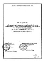 Đánh giá thực trạng cung ứng và sử dụng thuốc chữa bệnh trên địa bàn tỉnh khánh hòa và đề xuất các giải pháp để nâng cao hiệu quả quản lý 