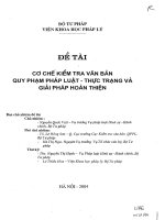 CƠ CHẾ KIỂM TRA văn bản QUY PHẠM PHÁP LUẬT THỰC TRẠNG và GIẢI PHÁP HOÀN THIỆN 