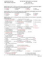Nguyen trung truc high school ĐỀ THI THỬ THPT QUỐC GIA MÔN TIẾNG ANH