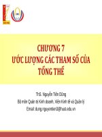 Bài giảng Thống kê ứng dụng trong kinh doanh: Chương 7 (ThS. Nguyễn Tiến Dũng)