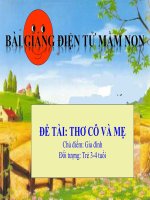 Bài giảng điện tử mầm non lớp Mầm đề tài Thơ cô và mẹ