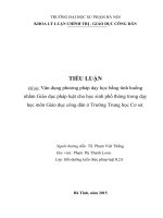 Tiểu luận giáo dục công dân: Vận dụng phương pháp dạy học bằng tình huống nhằm Giáo dục pháp luật cho học sinh phổ thông trong dạy học môn Giáo dục công dân ở Trường Trung học Cơ sở.