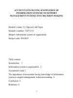 ACCOUNTANTS HAVING KNOWLEDGE OF INFORMATION SYSTEMS TO SUPPORT MANAGEMENT IN EFFECTIVE DECISION