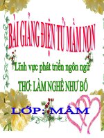 Bài giảng điện tử mầm non lớp Mầm đề tài Thơ làm nghề như bố