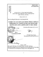 Báo cáo tổng kết khoa học và kỹ thuật NGHIÊN cứu xây DỰNG QUI TRÌNH PHÒNG CHỐNG ô NHIỄM bởi các VI SINH vật độc hại TRONG môi TRƯỜNG đất, nước, KHÔNG KHÍ và THỰC PHẨM 