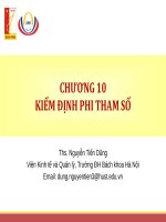 Bài giảng Thống kê ứng dụng trong kinh doanh: Chương 10 (ThS. Nguyễn Tiến Dũng)