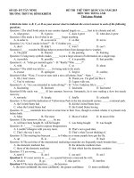 THPT NGUYEN BINH KHIEM ĐỀ THI THỬ THPT QUỐC GIA MÔN TIẾNG ANH