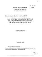 CÁC GIẢI PHÁP CÔNG TRÌNH THỦY lợi PHỤC vụ NUÔI TRỒNG THỦY sản tại các VÙNG SINH THÁI KHÁC NHAU 