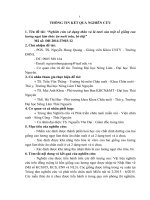 (Đề tài NCKH) “Nghiên cứu sử dụng thân và lá tươi của một số giống cao lương ngọt làm thức ăn nuôi trâu, bò thịt