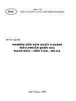 Đề tài cấp bộ nghiên cứu sản xuất vacxin mẫu chuẩn quốc gia bạch hầu   uốn ván   ho gà 