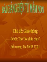 Bài giảng điện tử mầm non lớp Mầm đề tài Thơ xe chữa cháy