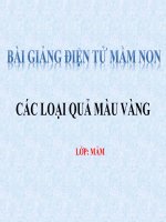Bài giảng điện tử mầm non lớp Mầm đề tài Các loại quả màu vàng