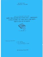 BÁO cáo TỔNG kết KHOA học   điều TRA ĐÁNH GIÁ NĂNG lực  TRÌNH độ CÔNG NGHỆ các NHÀ máy CHẾ BIẾN THUỶ sản XUẤT KHẨU 