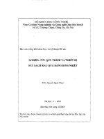 Báo cáo tổng kết khoa học và kỹ thuật nghiên cứu quy trình và thiết bị sấy sạch rau quả bằng bơm nhiệt 