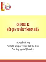 Bài giảng Thống kê ứng dụng trong kinh doanh: Chương 12 (ThS. Nguyễn Tiến Dũng)