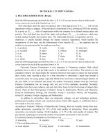 de thi mau khong dap an 2014   MÔN TIẾNG ANH