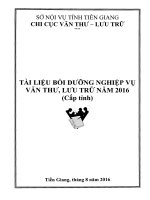 Tài liệu bồi dưỡng nghiệp vụ văn thư, lưu trữ cấp tỉnh